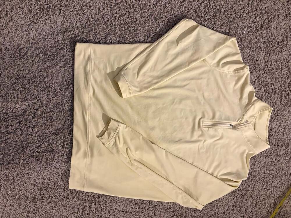 Peter Millar Quarter Zip Pullover Size L Yellow Athletic Long Sleeve